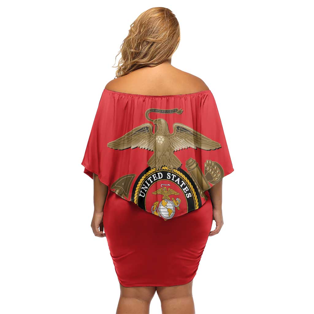 Montford Point Marines Off Shoulder Short Dress The Right To Fight - Red - Wonder Print Shop