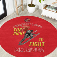 Montford Point Marines Round Carpet The Right To Fight - Red - Wonder Print Shop