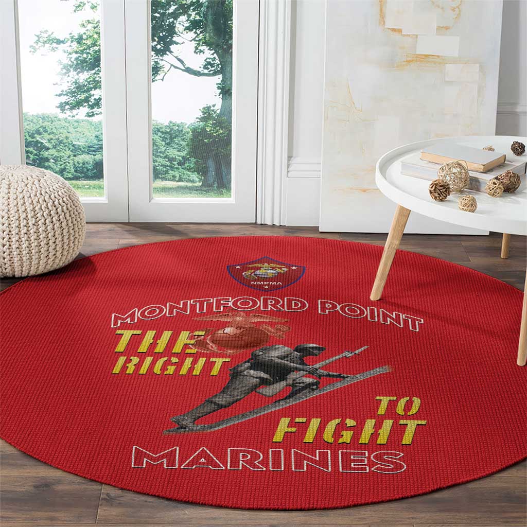 Montford Point Marines Round Carpet The Right To Fight - Red - Wonder Print Shop