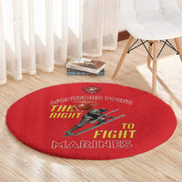 Montford Point Marines Round Carpet The Right To Fight - Red - Wonder Print Shop