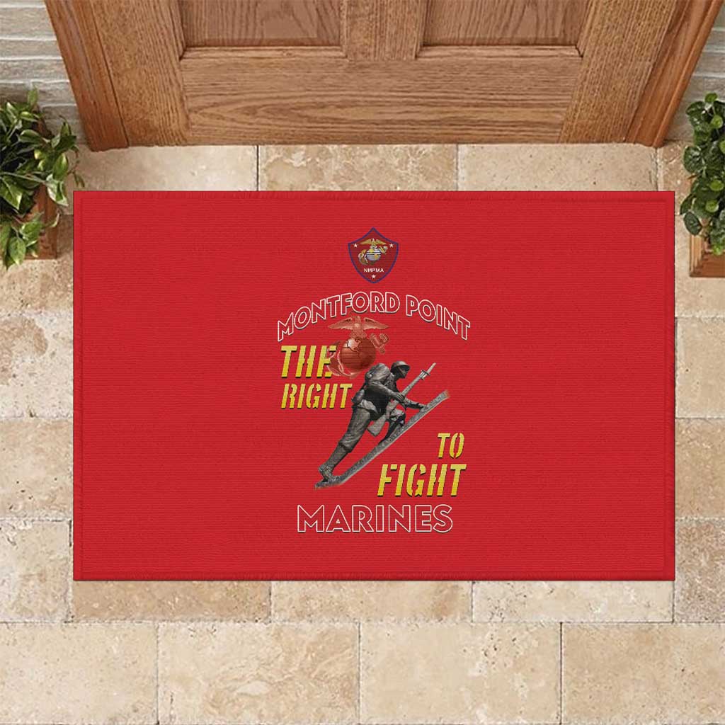 Montford Point Marines Rubber Doormat The Right To Fight - Red - Wonder Print Shop