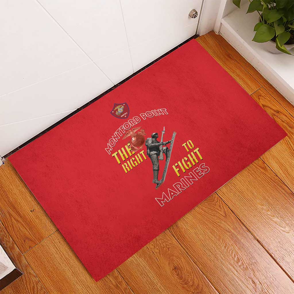 Montford Point Marines Rubber Doormat The Right To Fight - Red - Wonder Print Shop