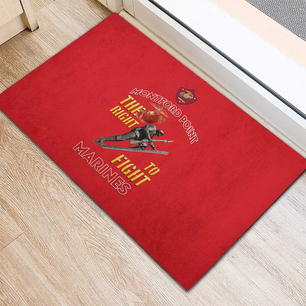 Montford Point Marines Rubber Doormat The Right To Fight - Red - Wonder Print Shop