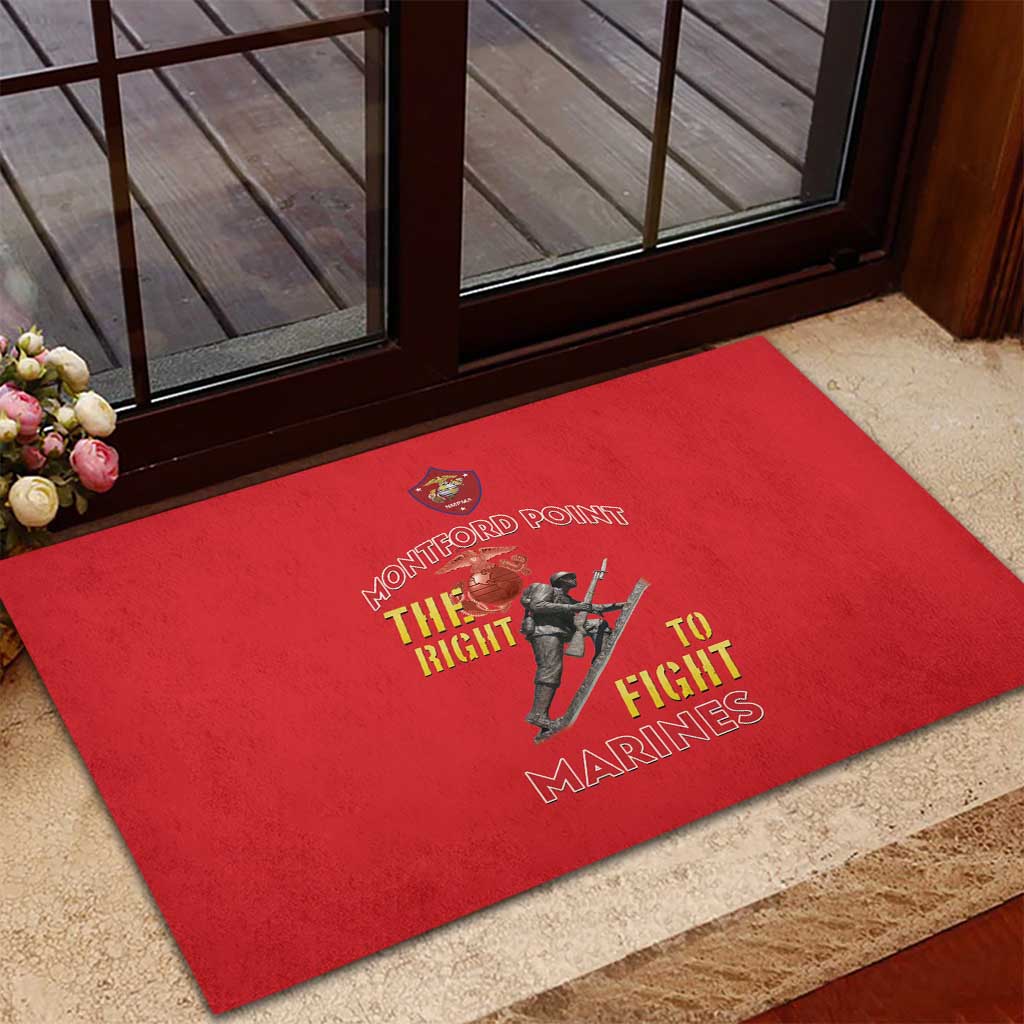 Montford Point Marines Rubber Doormat The Right To Fight - Red - Wonder Print Shop