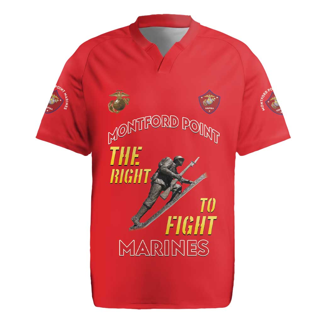 Montford Point Marines Rugby Jersey The Right To Fight - Red - Wonder Print Shop