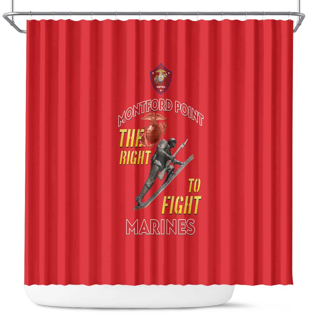 Montford Point Marines Shower Curtain The Right To Fight - Red - Wonder Print Shop