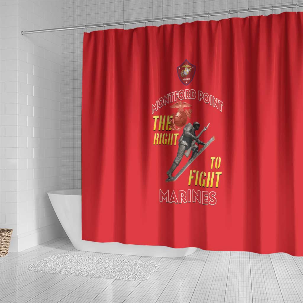 Montford Point Marines Shower Curtain The Right To Fight - Red - Wonder Print Shop