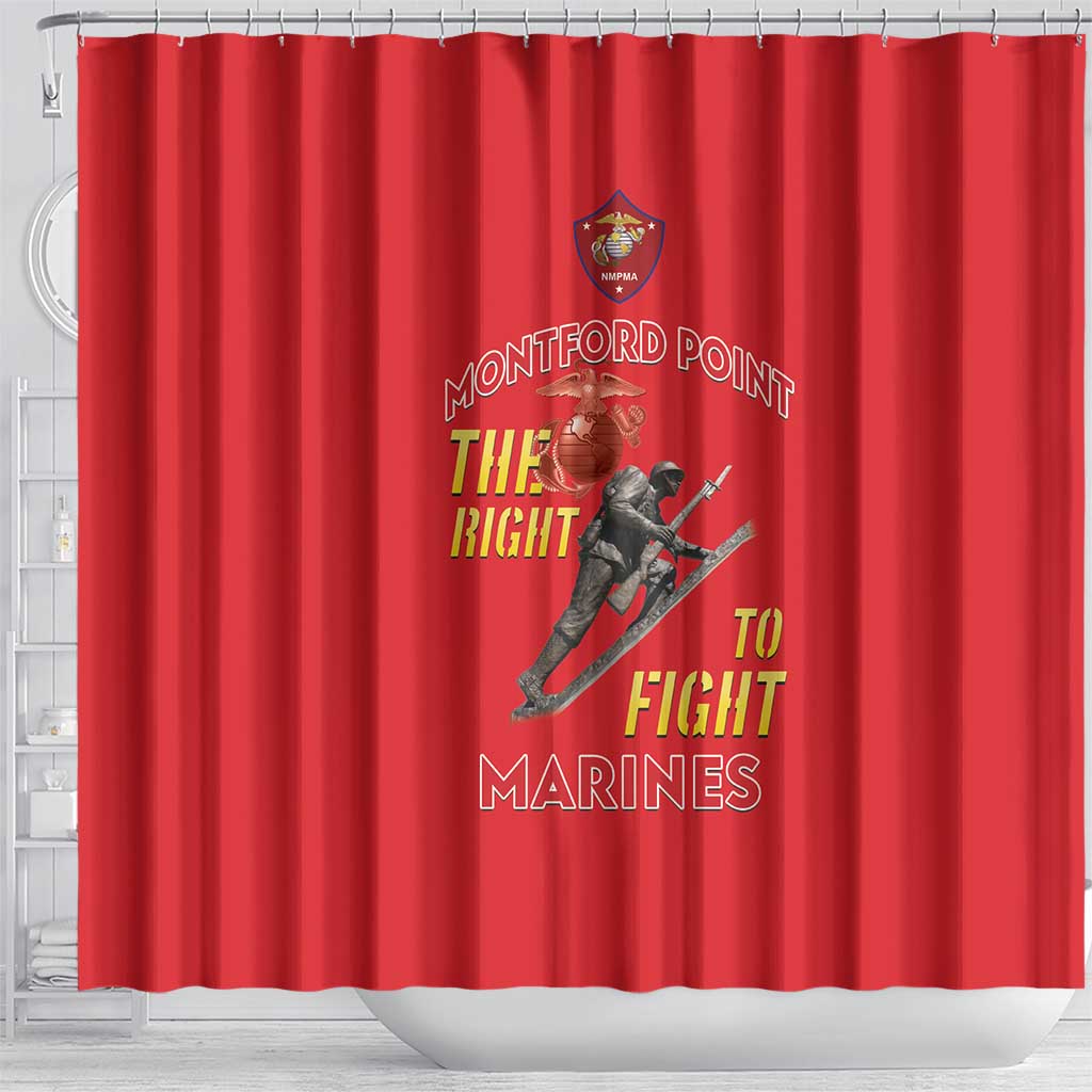 Montford Point Marines Shower Curtain The Right To Fight - Red - Wonder Print Shop