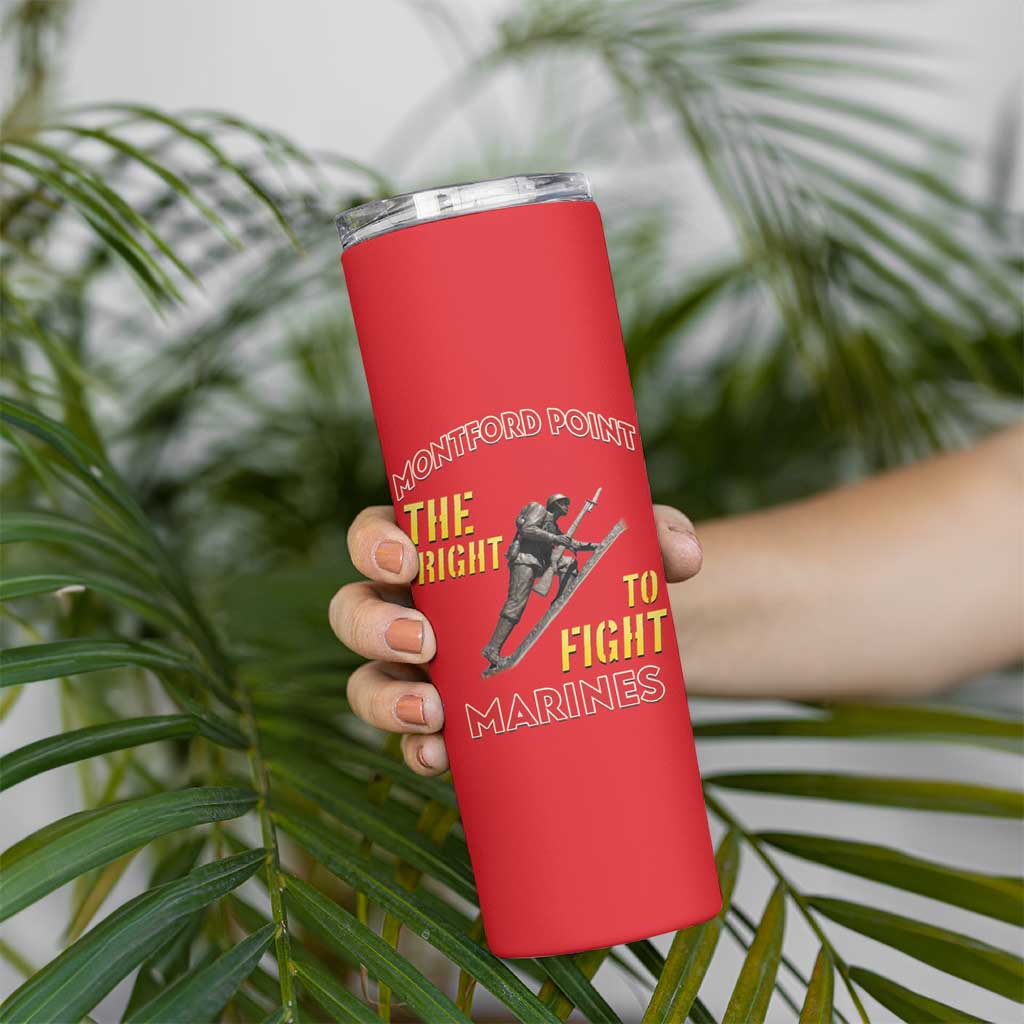 Montford Point Marines Skinny Tumbler The Right To Fight - Red - Wonder Print Shop
