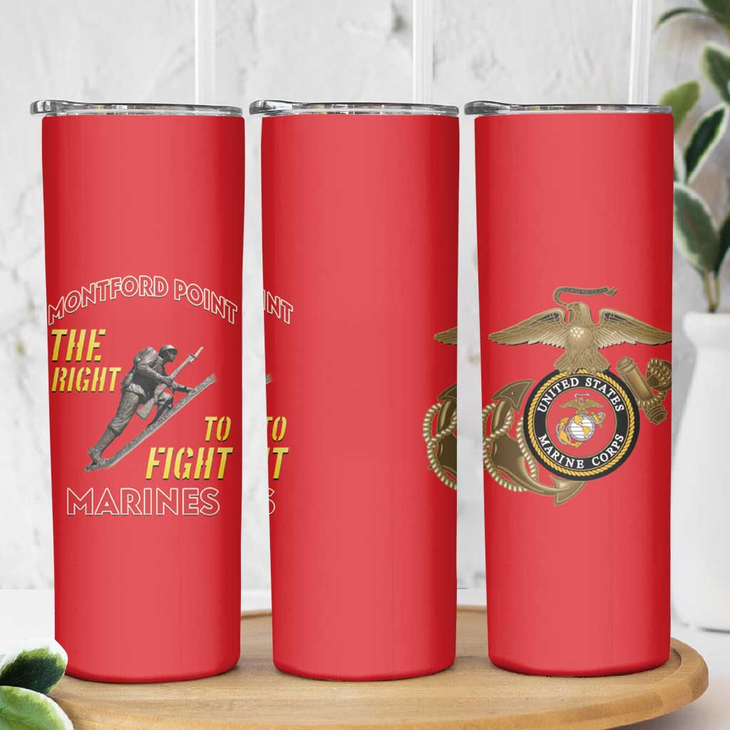 Montford Point Marines Skinny Tumbler The Right To Fight - Red - Wonder Print Shop