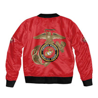 Montford Point Marines Sleeve Zip Bomber Jacket The Right To Fight - Red - Wonder Print Shop