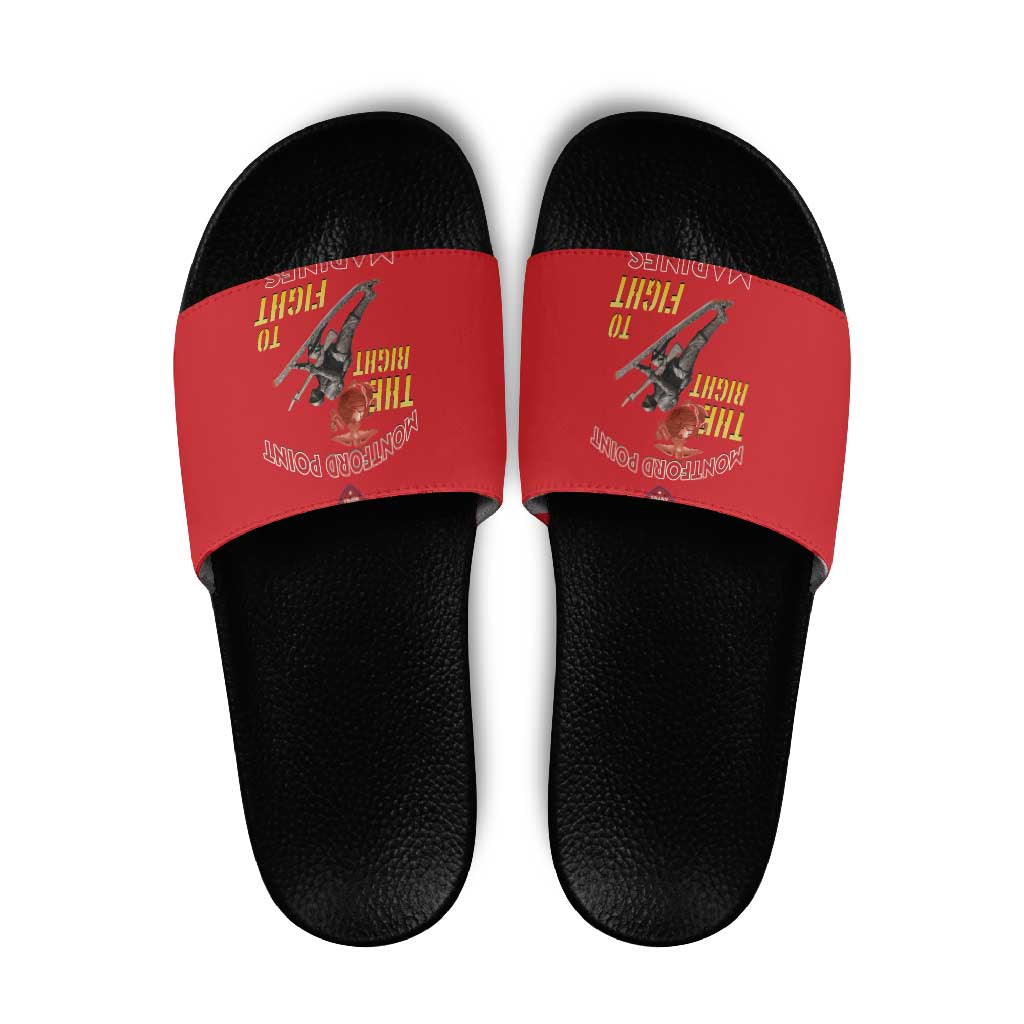 Montford Point Marines Slide Sandals The Right To Fight - Red - Wonder Print Shop