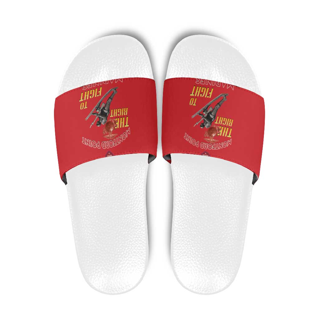 Montford Point Marines Slide Sandals The Right To Fight - Red - Wonder Print Shop