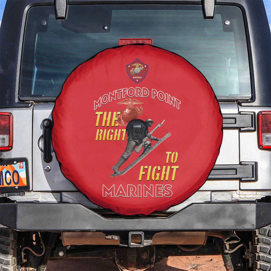 Montford Point Marines Spare Tire Cover The Right To Fight - Red - Wonder Print Shop
