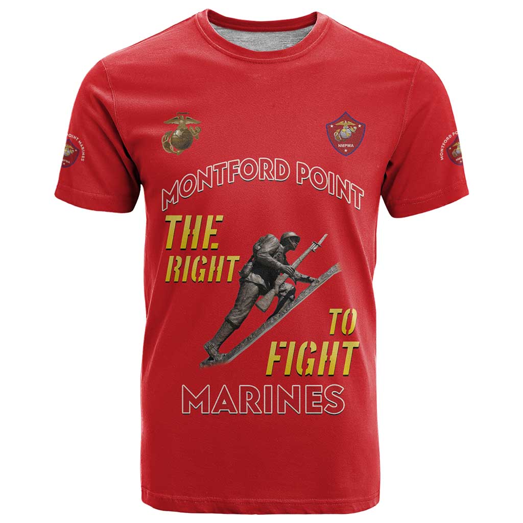 Montford Point Marines T Shirt The Right To Fight - Red - Wonder Print Shop