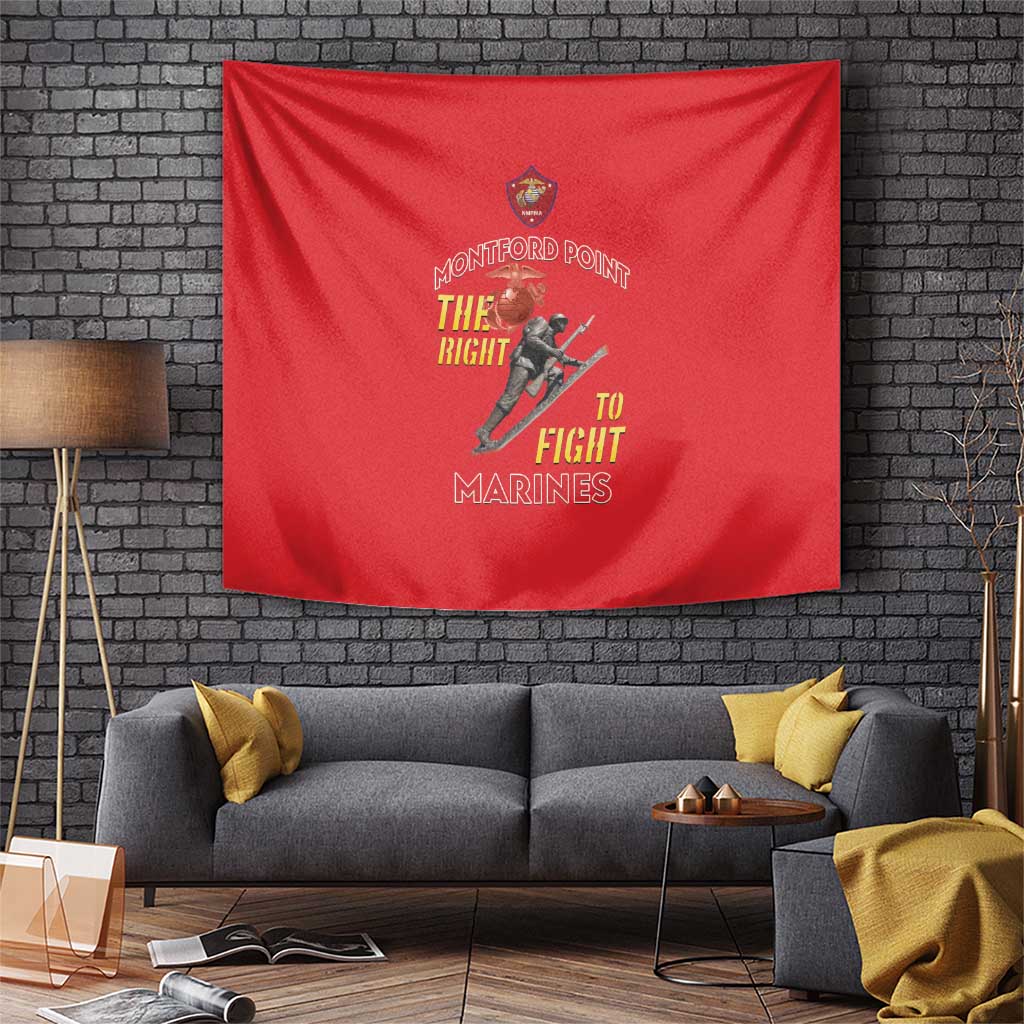 Montford Point Marines Tapestry The Right To Fight - Red - Wonder Print Shop
