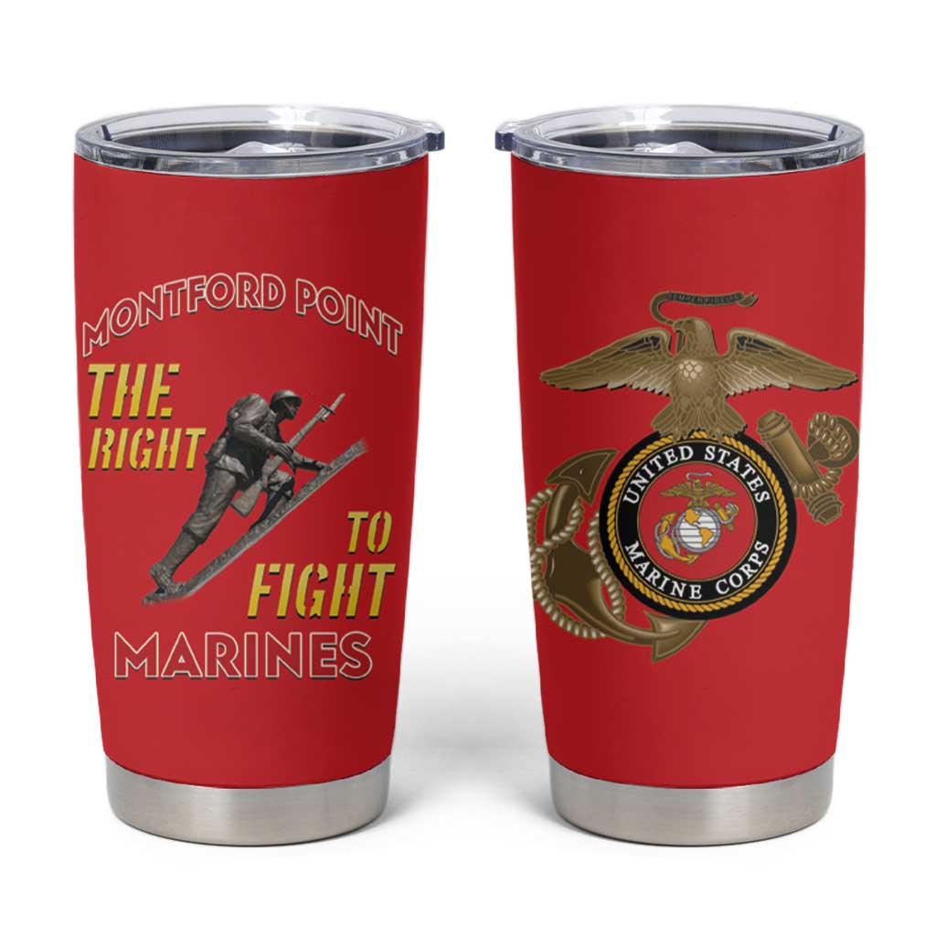 Montford Point Marines Tumbler Cup The Right To Fight - Red - Wonder Print Shop