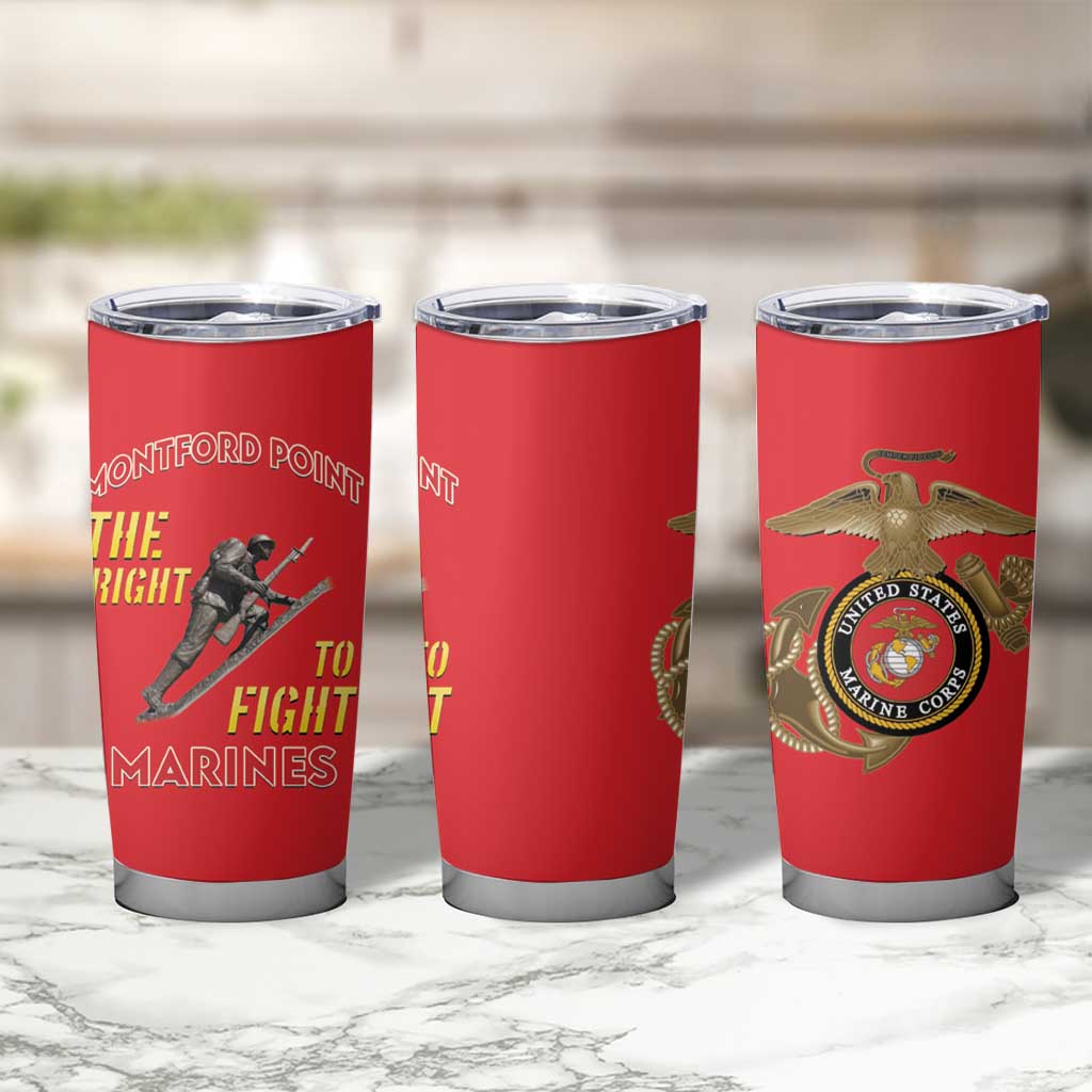 Montford Point Marines Tumbler Cup The Right To Fight - Red - Wonder Print Shop