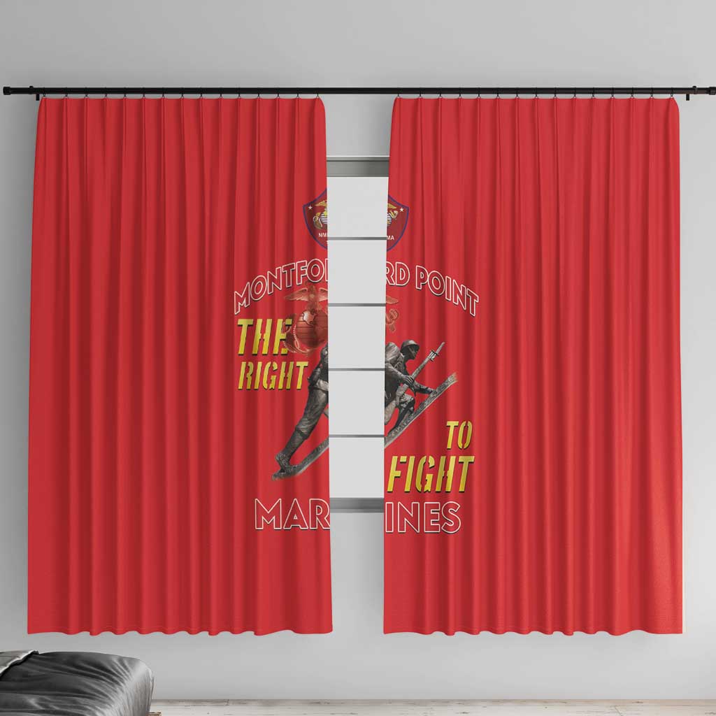 Montford Point Marines Window Curtain The Right To Fight - Red - Wonder Print Shop