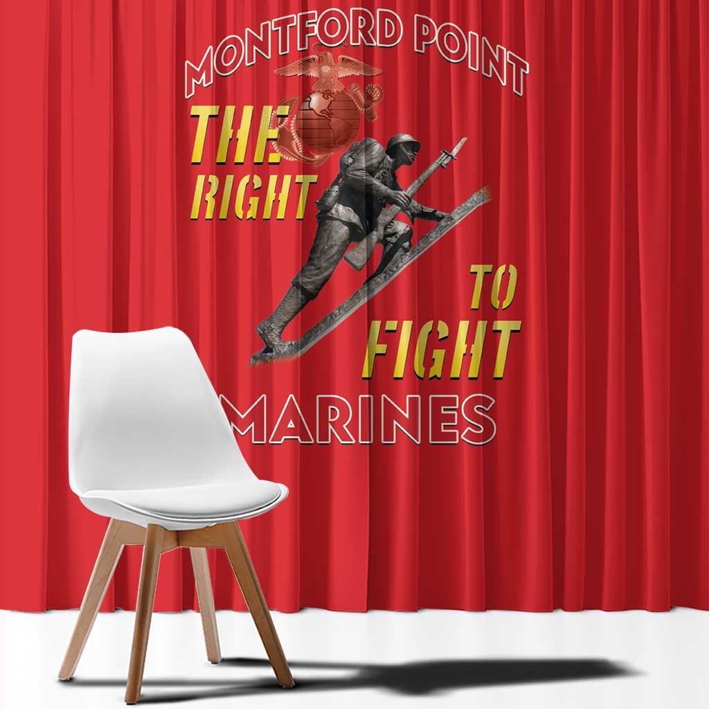 Montford Point Marines Window Curtain The Right To Fight - Red - Wonder Print Shop