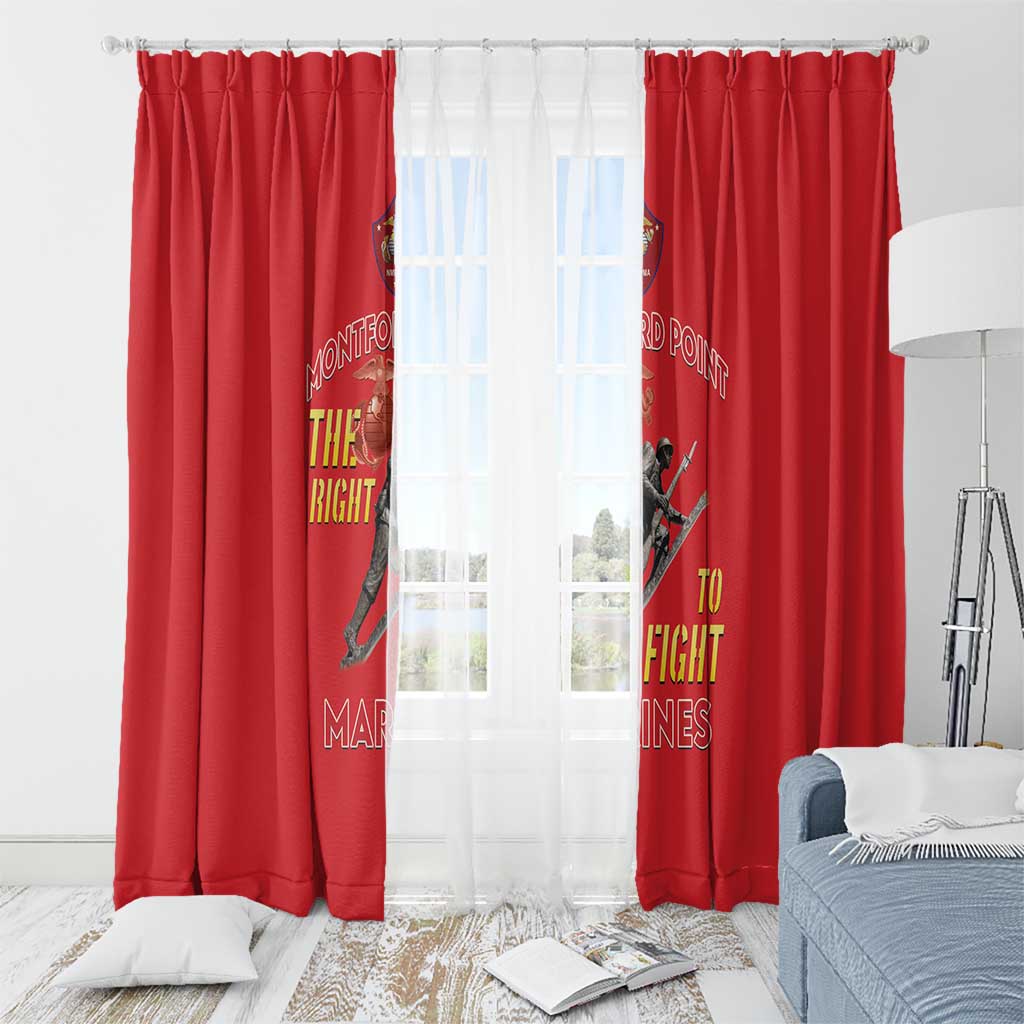 Montford Point Marines Window Curtain The Right To Fight - Red - Wonder Print Shop