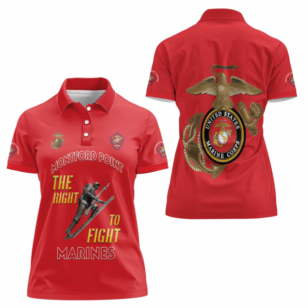 Montford Point Marines Women Polo Shirt The Right To Fight - Red - Wonder Print Shop