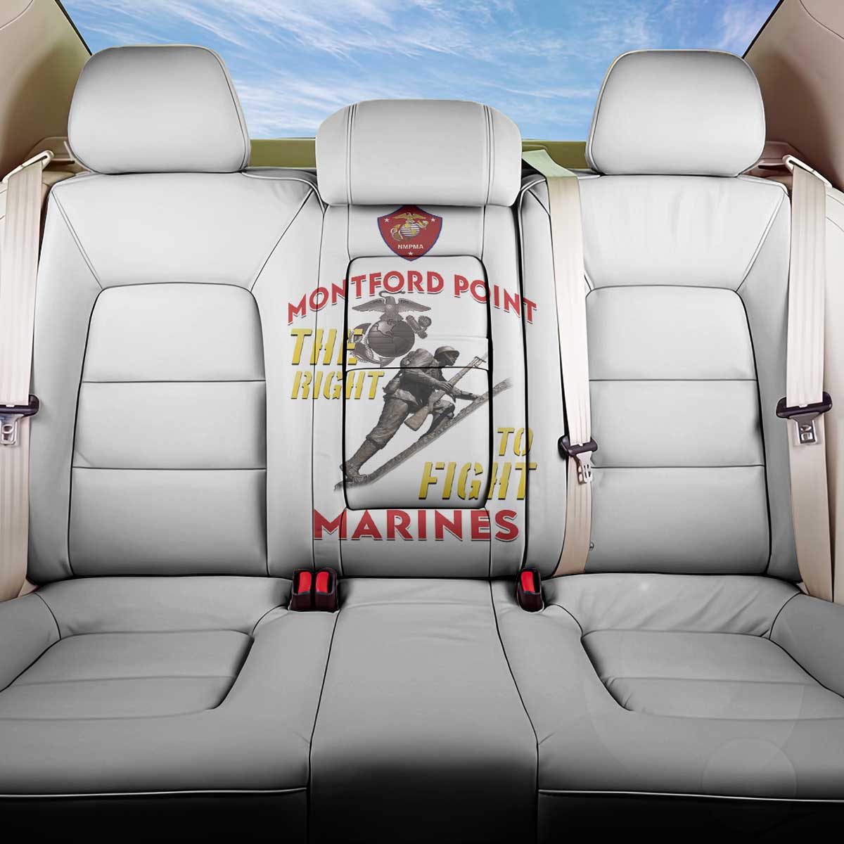 Montford Point Marines Back Car Seat Cover The Right To Fight - White - Wonder Print Shop