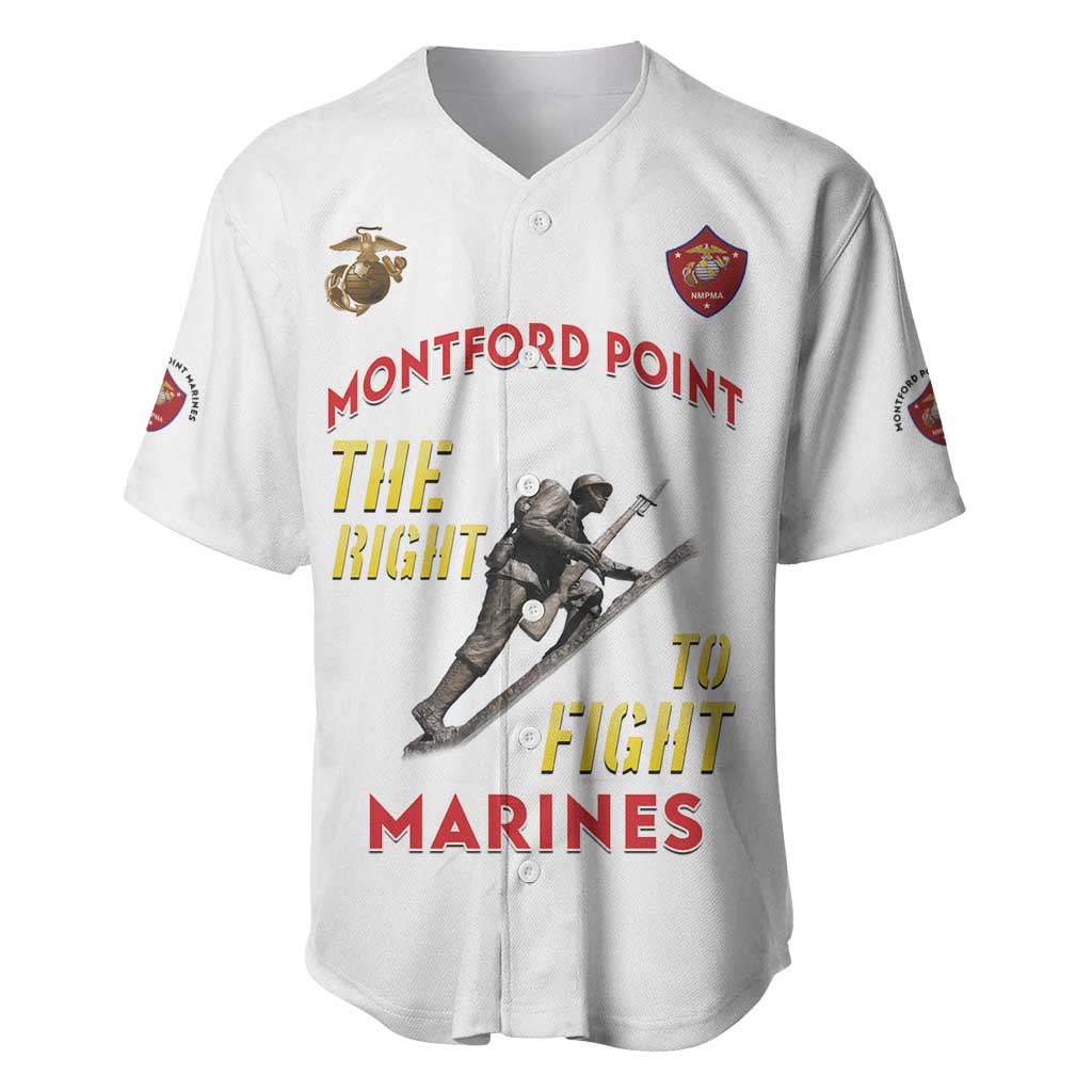 Montford Point Marines Baseball Jersey The Right To Fight - White - Wonder Print Shop