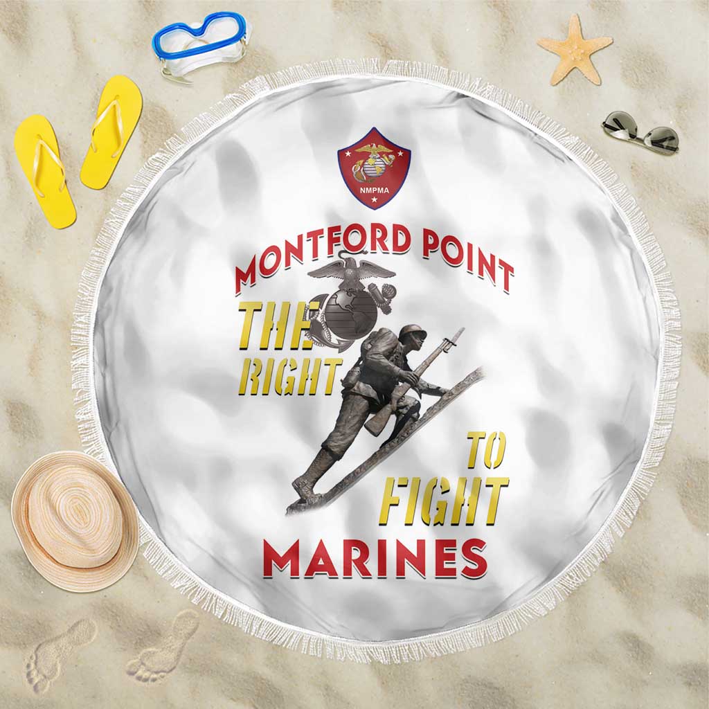 Montford Point Marines Beach Blanket The Right To Fight - White - Wonder Print Shop