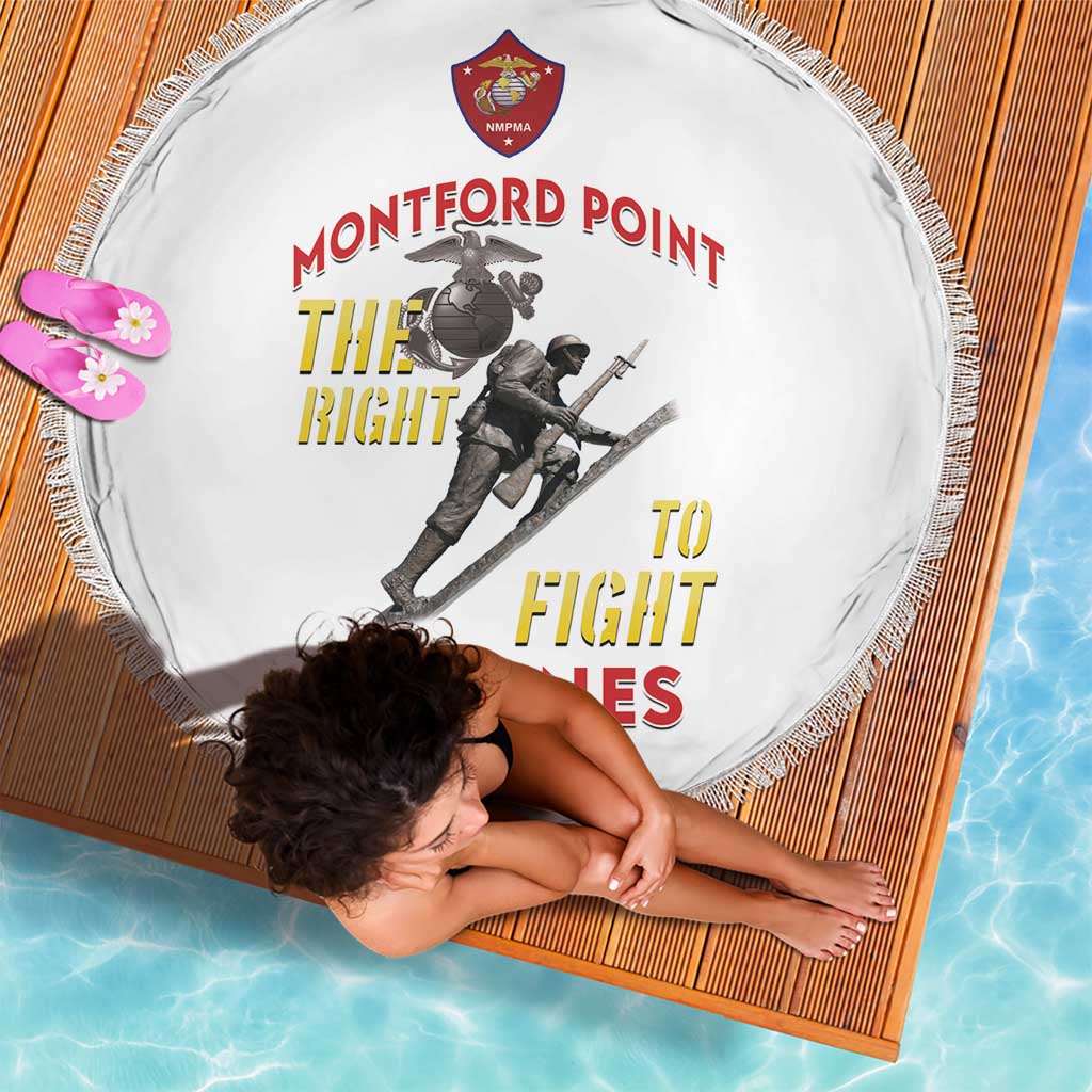 Montford Point Marines Beach Blanket The Right To Fight - White - Wonder Print Shop