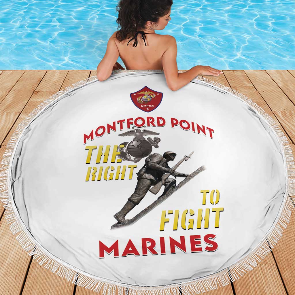 Montford Point Marines Beach Blanket The Right To Fight - White - Wonder Print Shop