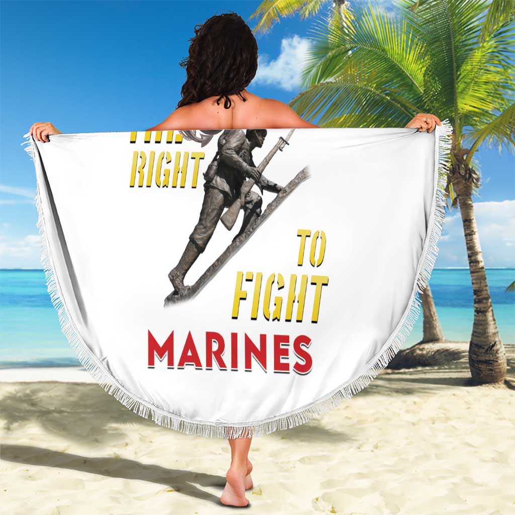 Montford Point Marines Beach Blanket The Right To Fight - White - Wonder Print Shop
