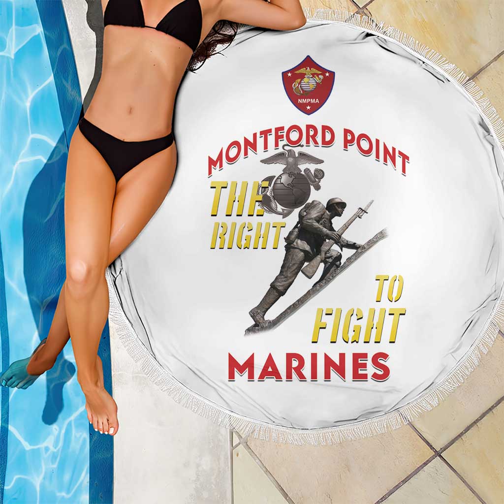 Montford Point Marines Beach Blanket The Right To Fight - White - Wonder Print Shop