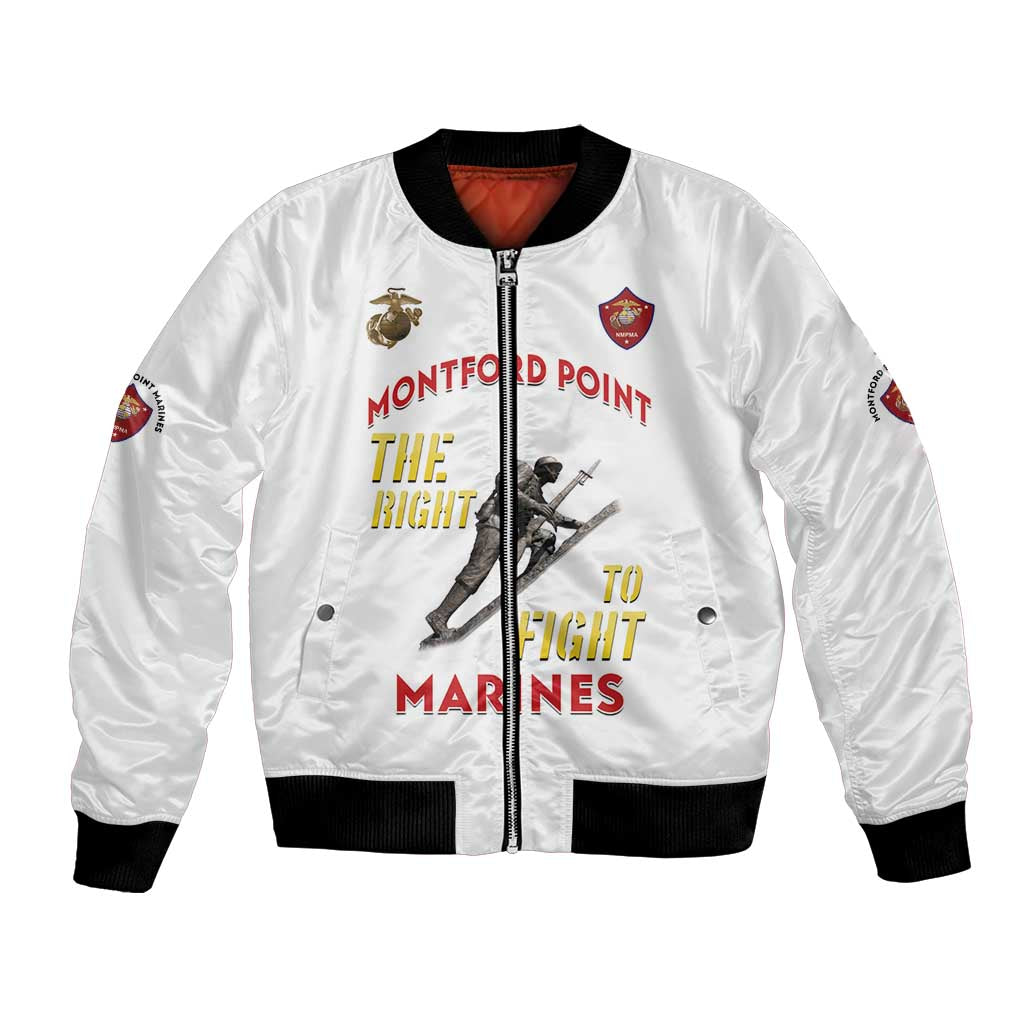 Montford Point Marines Bomber Jacket The Right To Fight - White - Wonder Print Shop