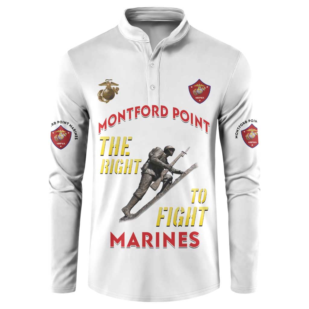 Montford Point Marines Button Sweatshirt The Right To Fight - White - Wonder Print Shop
