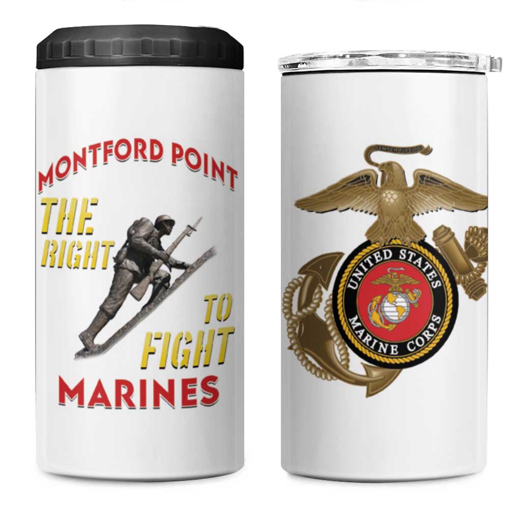 Montford Point Marines 4 in 1 Can Cooler Tumbler The Right To Fight - White - Wonder Print Shop