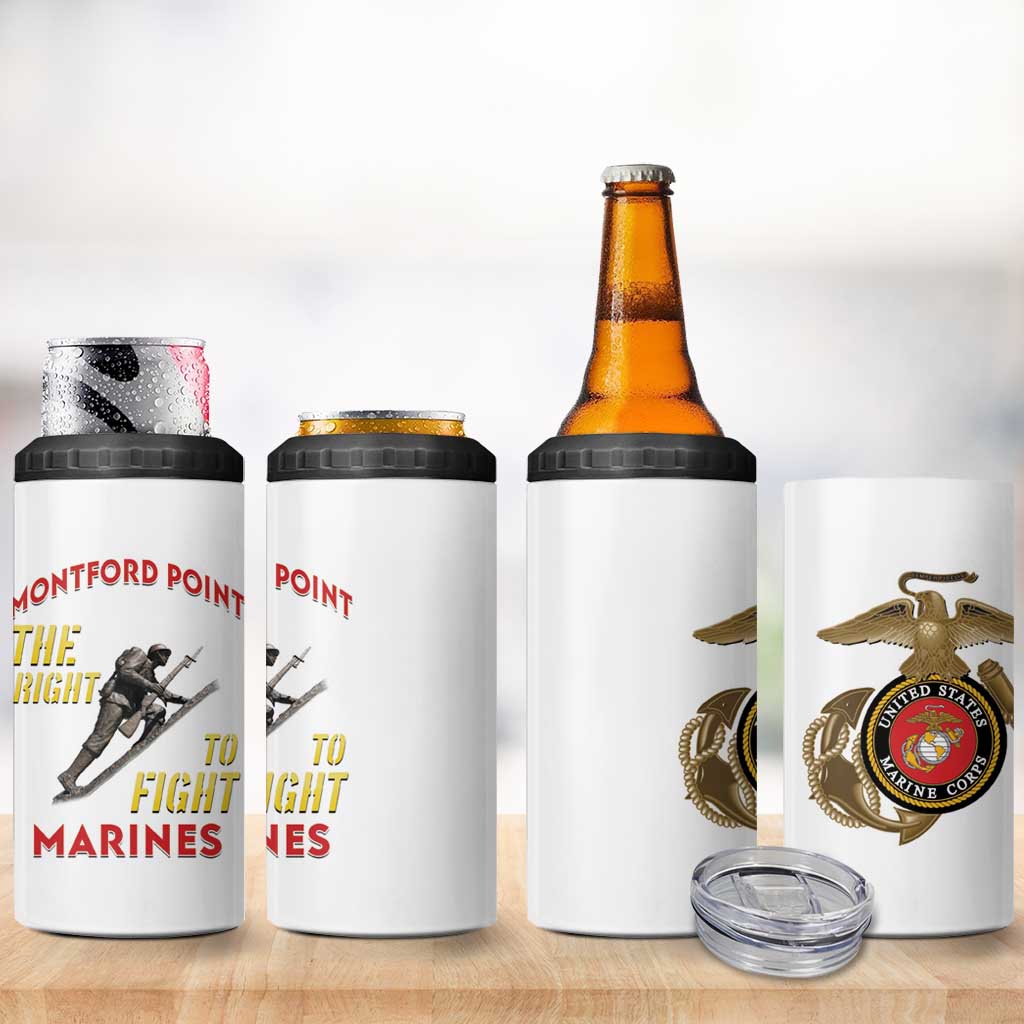 Montford Point Marines 4 in 1 Can Cooler Tumbler The Right To Fight - White - Wonder Print Shop