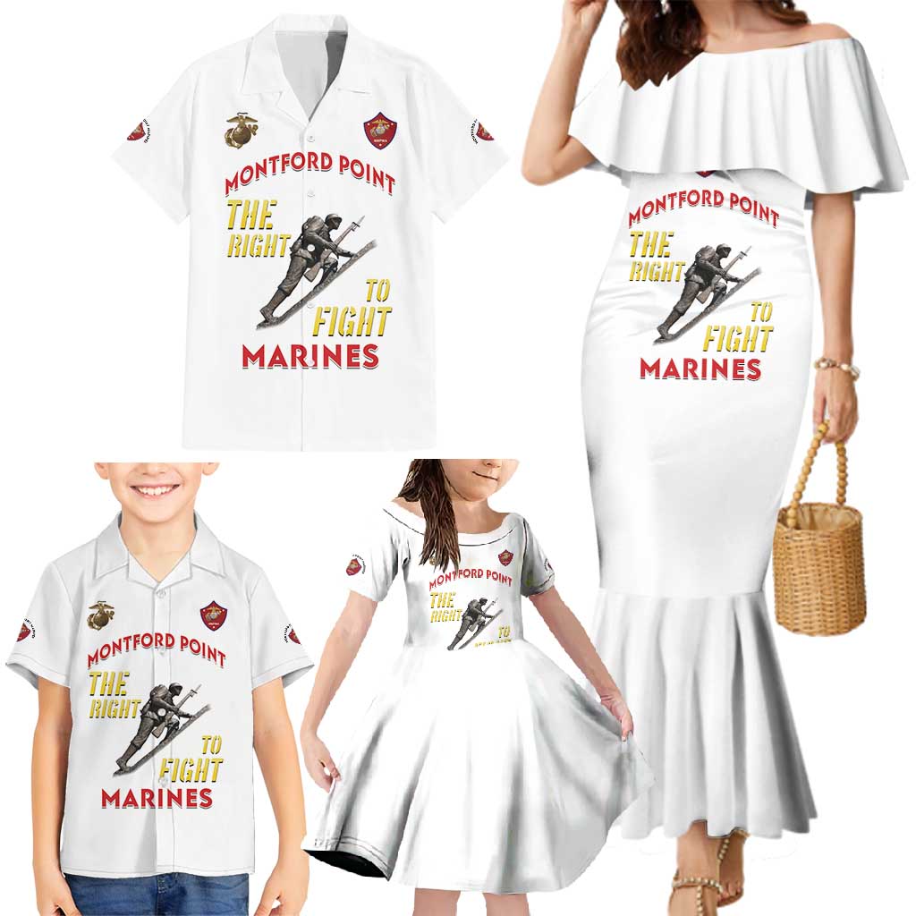 Montford Point Marines Family Matching Mermaid Dress and Hawaiian Shirt The Right To Fight - White - Wonder Print Shop