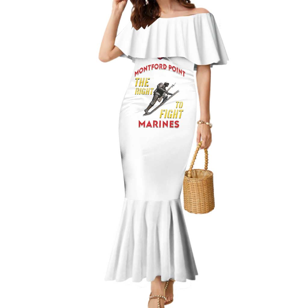 Montford Point Marines Family Matching Mermaid Dress and Hawaiian Shirt The Right To Fight - White - Wonder Print Shop