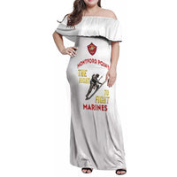 Montford Point Marines Family Matching Off Shoulder Maxi Dress and Hawaiian Shirt The Right To Fight - White - Wonder Print Shop