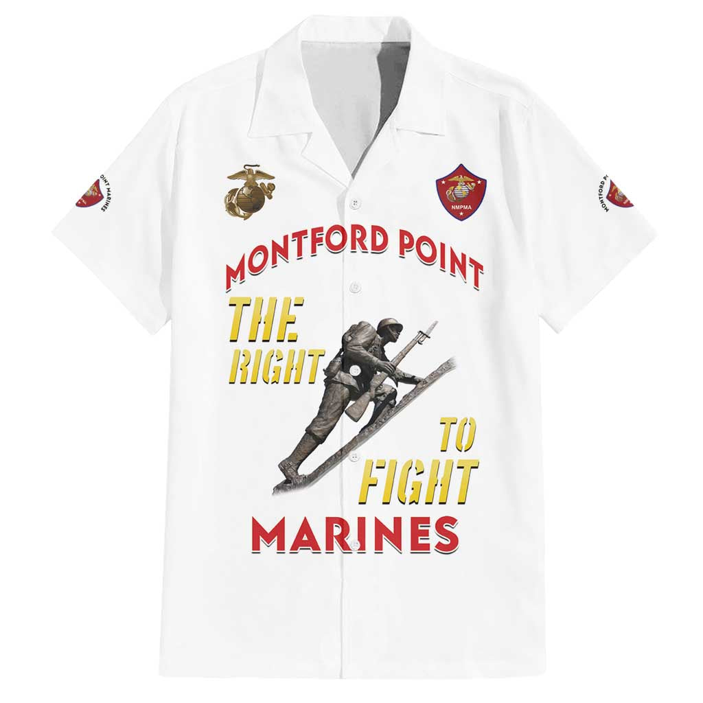 Montford Point Marines Family Matching Off Shoulder Short Dress and Hawaiian Shirt The Right To Fight - White - Wonder Print Shop