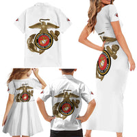 Montford Point Marines Family Matching Short Sleeve Bodycon Dress and Hawaiian Shirt The Right To Fight - White - Wonder Print Shop