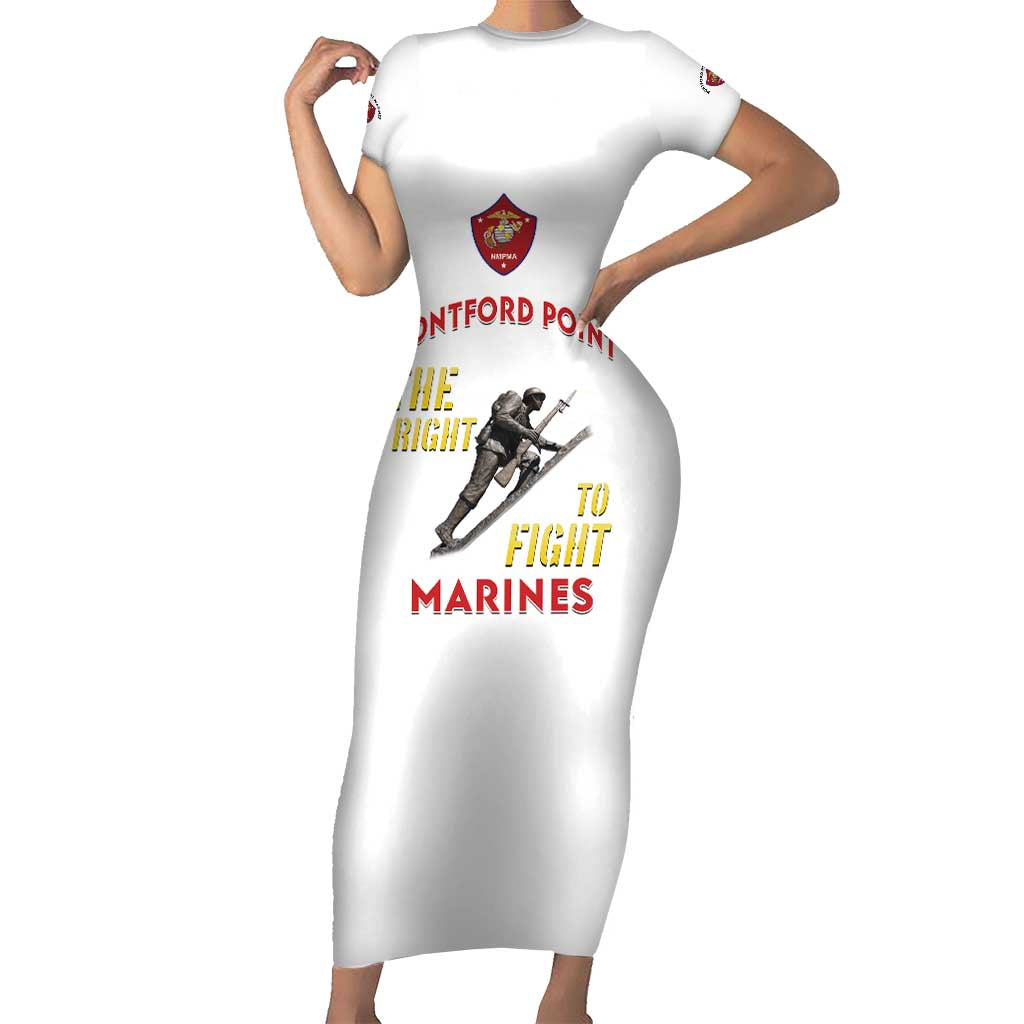 Montford Point Marines Family Matching Short Sleeve Bodycon Dress and Hawaiian Shirt The Right To Fight - White - Wonder Print Shop