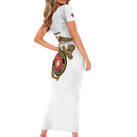Montford Point Marines Family Matching Short Sleeve Bodycon Dress and Hawaiian Shirt The Right To Fight - White - Wonder Print Shop