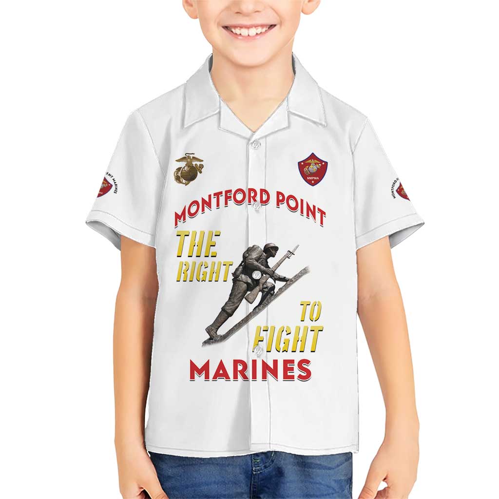 Montford Point Marines Family Matching Short Sleeve Bodycon Dress and Hawaiian Shirt The Right To Fight - White - Wonder Print Shop