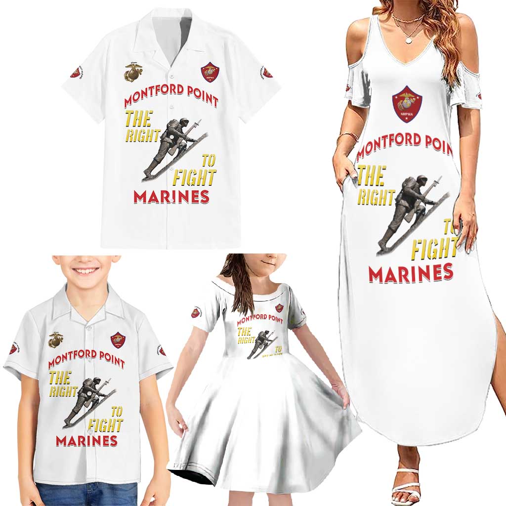 Montford Point Marines Family Matching Summer Maxi Dress and Hawaiian Shirt The Right To Fight - White - Wonder Print Shop