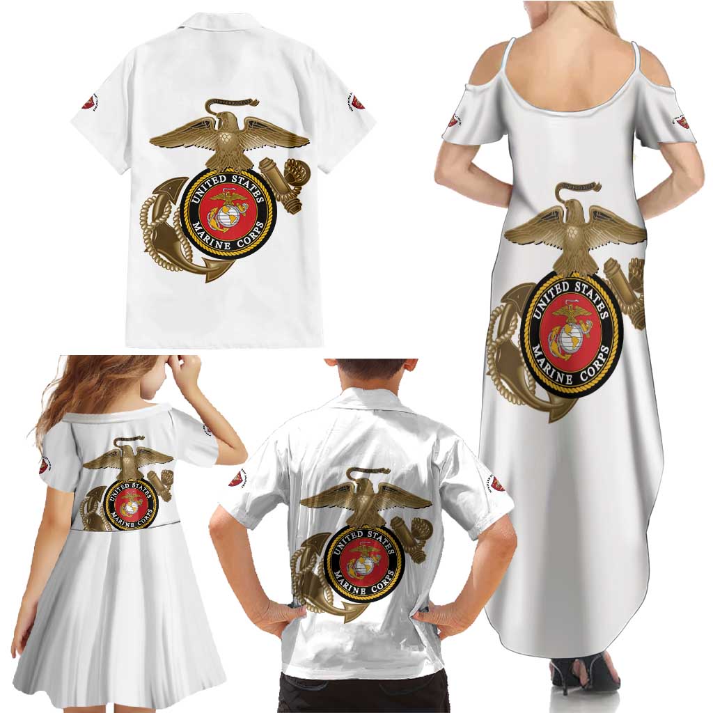 Montford Point Marines Family Matching Summer Maxi Dress and Hawaiian Shirt The Right To Fight - White - Wonder Print Shop