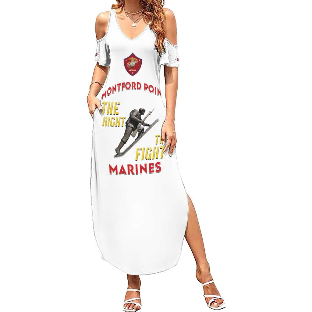Montford Point Marines Family Matching Summer Maxi Dress and Hawaiian Shirt The Right To Fight - White - Wonder Print Shop