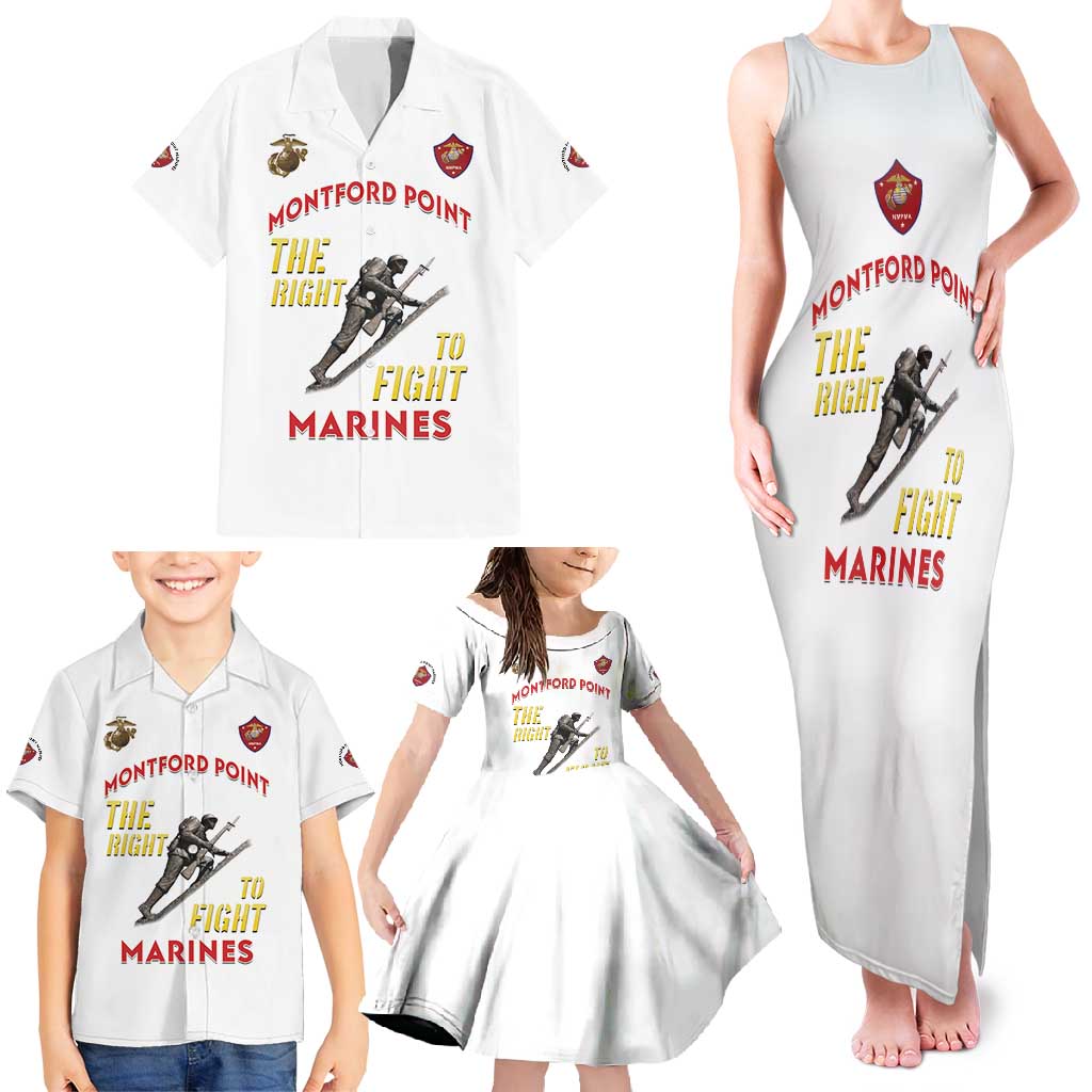 Montford Point Marines Family Matching Tank Maxi Dress and Hawaiian Shirt The Right To Fight - White - Wonder Print Shop