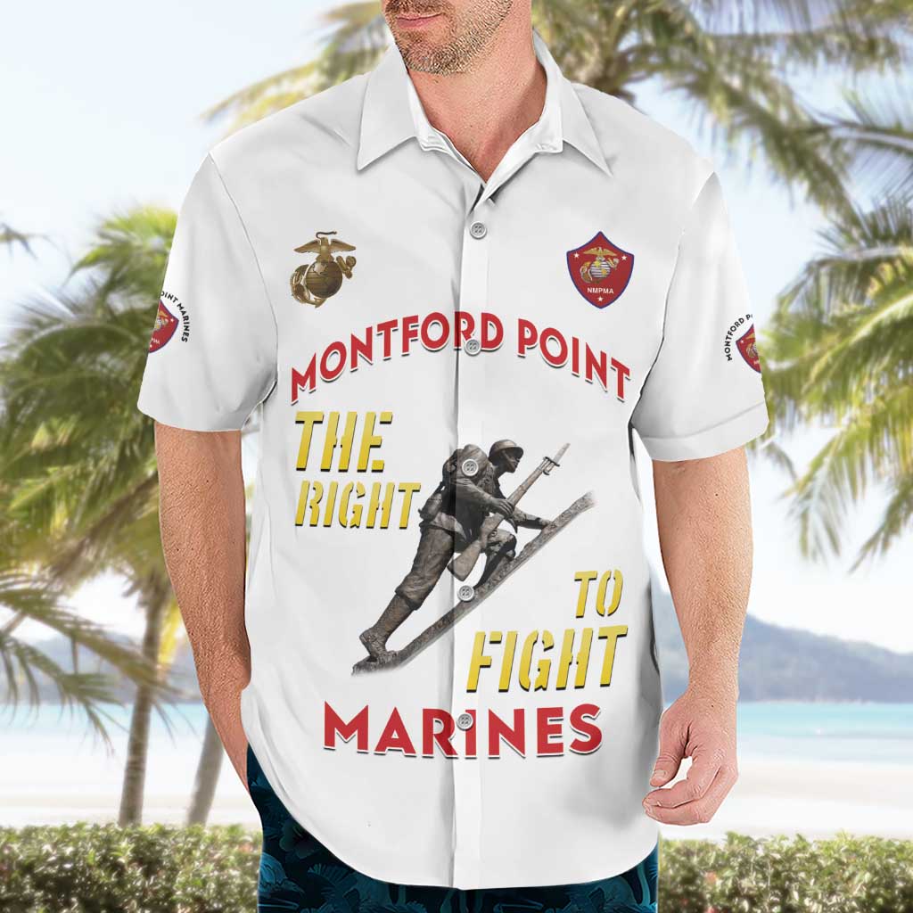 Montford Point Marines Hawaiian Shirt The Right To Fight - White - Wonder Print Shop